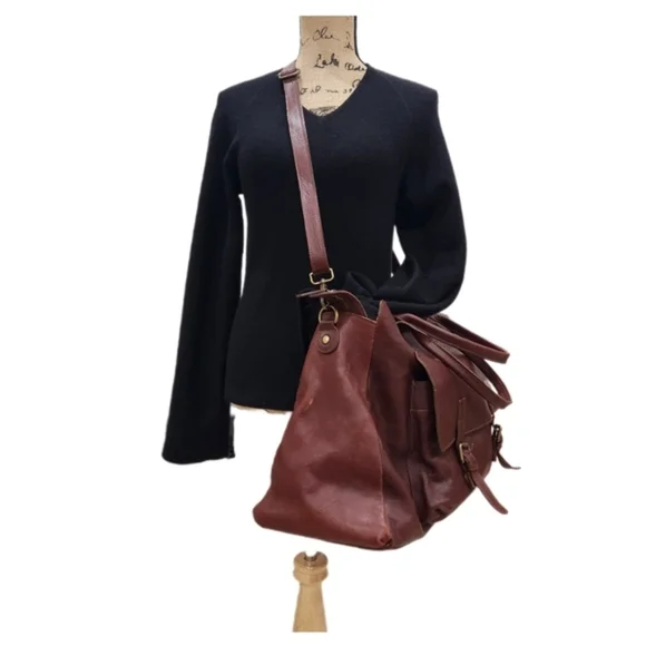 VINTAGE IN-PELL MADE IN ITALY LEATHER WeekenderBag ,Brown, Women/Mens OS EUC - Picture 6 of 12